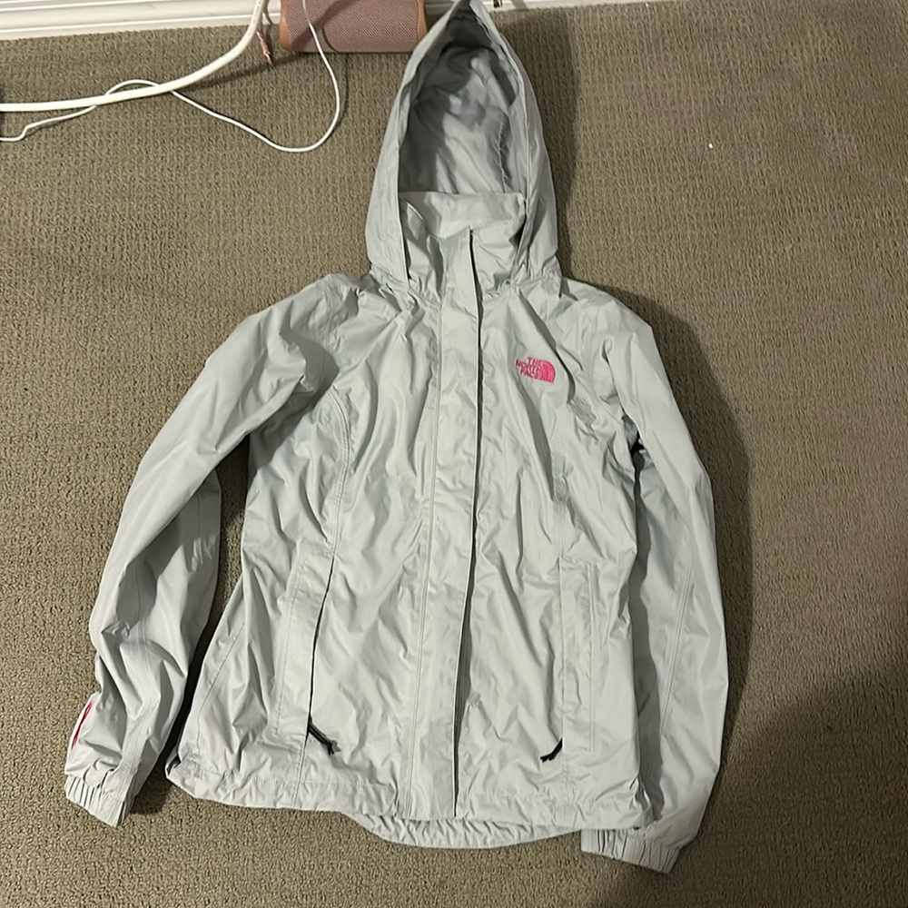 Grey double layer rain coat: "the north face"